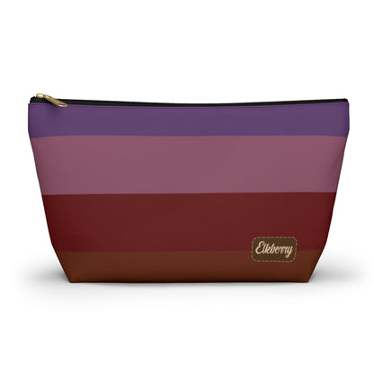 Big Bottom Zipper Pouch - Jewel Tone Rainbow, Horizontal