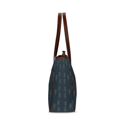 Stick Trees - Navy Classic Tote Handbag