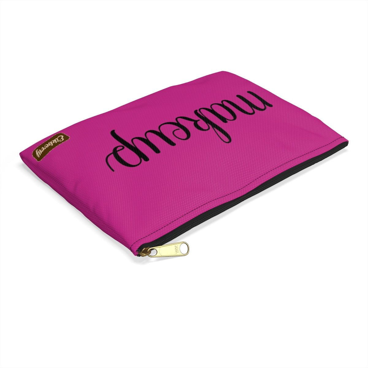 Flat Zipper Pouch - Makeup on Magenta