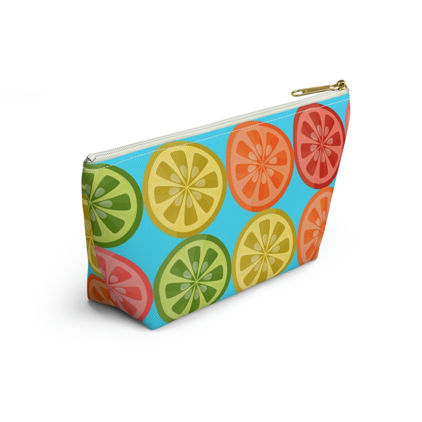 Big Bottom Zipper Pouch - Citrus Slices