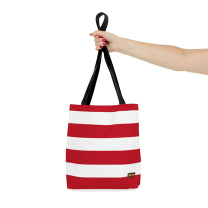 Lightweight Tote Bag - Red/White Stripes