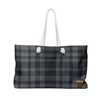 Weekender Tote Bag - Gray Buffalo Check, Gray Plaid