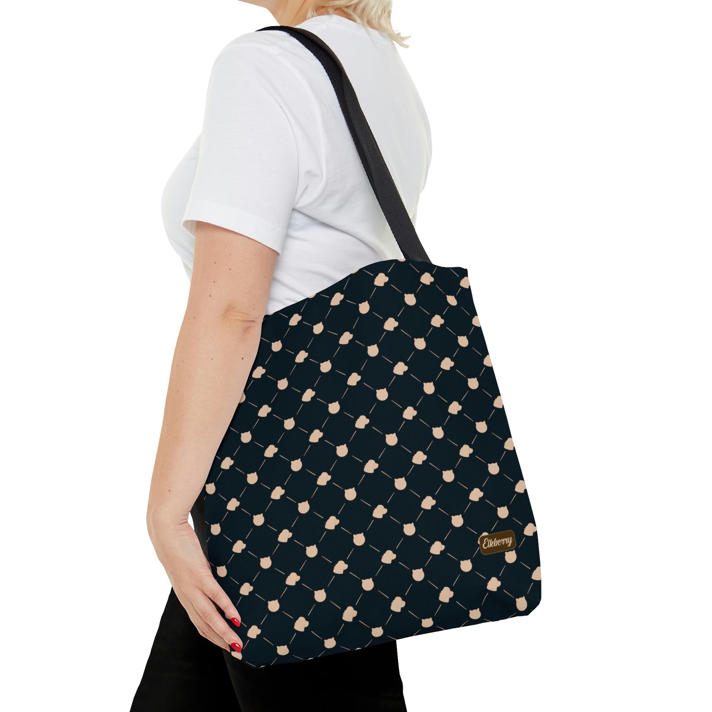 Lightweight Tote Bag - Cat & Dog in Navy