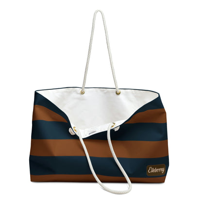 Weekender Tote Bag - Pumpkin/Navy Stripes