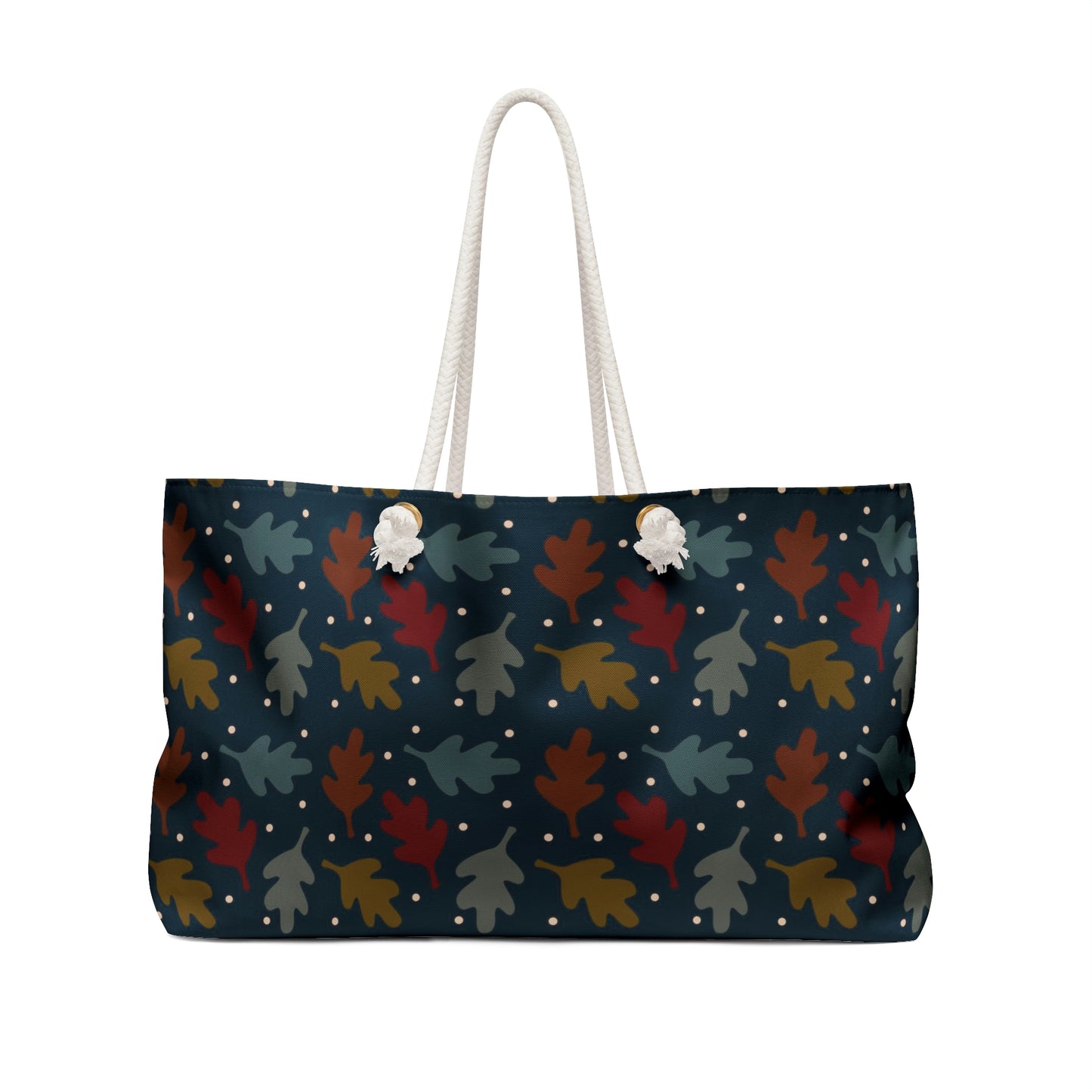 Weekender Tote Bag - Leaves on Navy