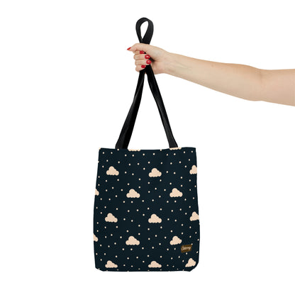 Lightweight Tote Bag - Clouds on Navy