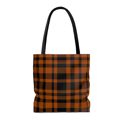 Lightweight Tote Bag - Orange Buffalo Check, Orange Plaid