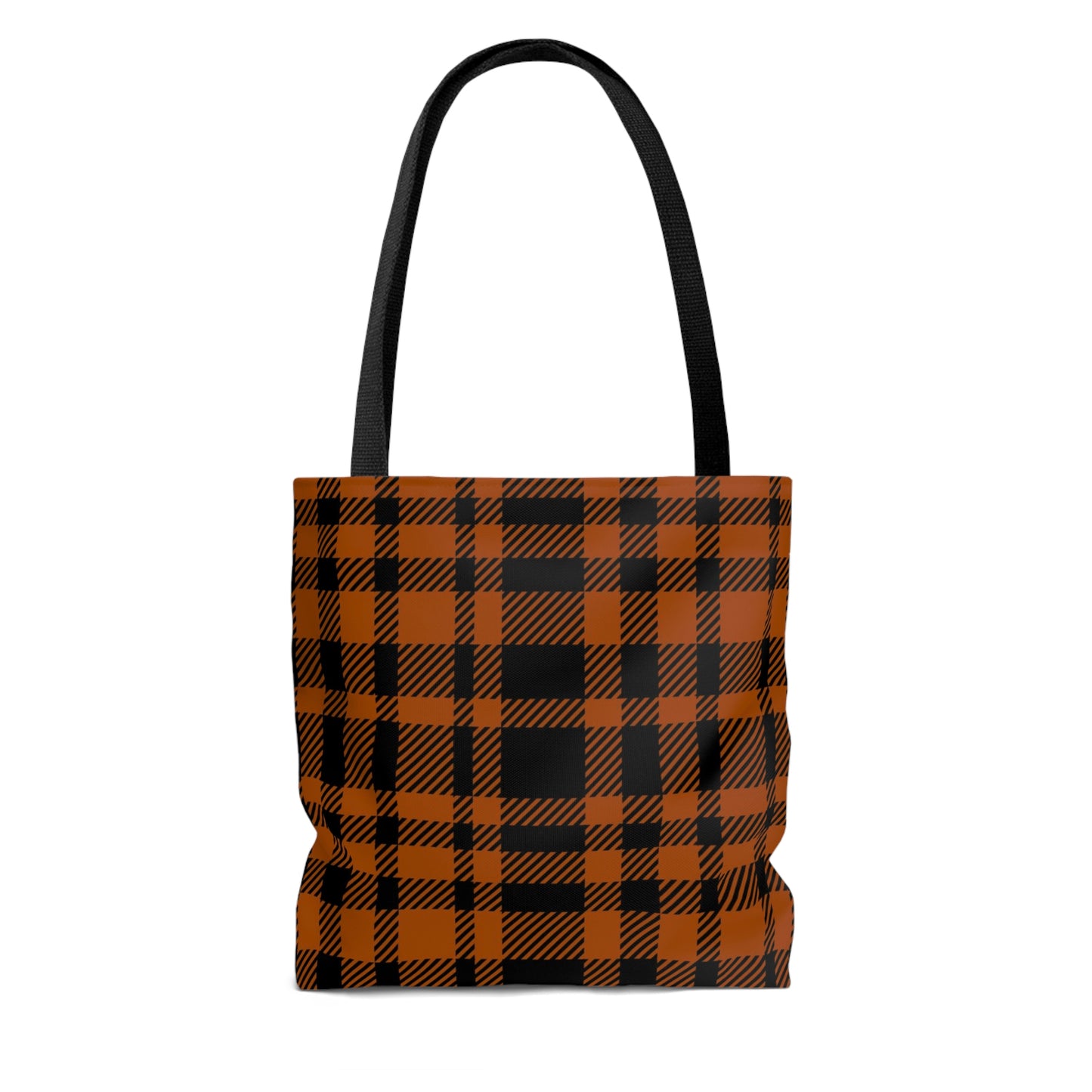 Lightweight Tote Bag - Orange Buffalo Check, Orange Plaid