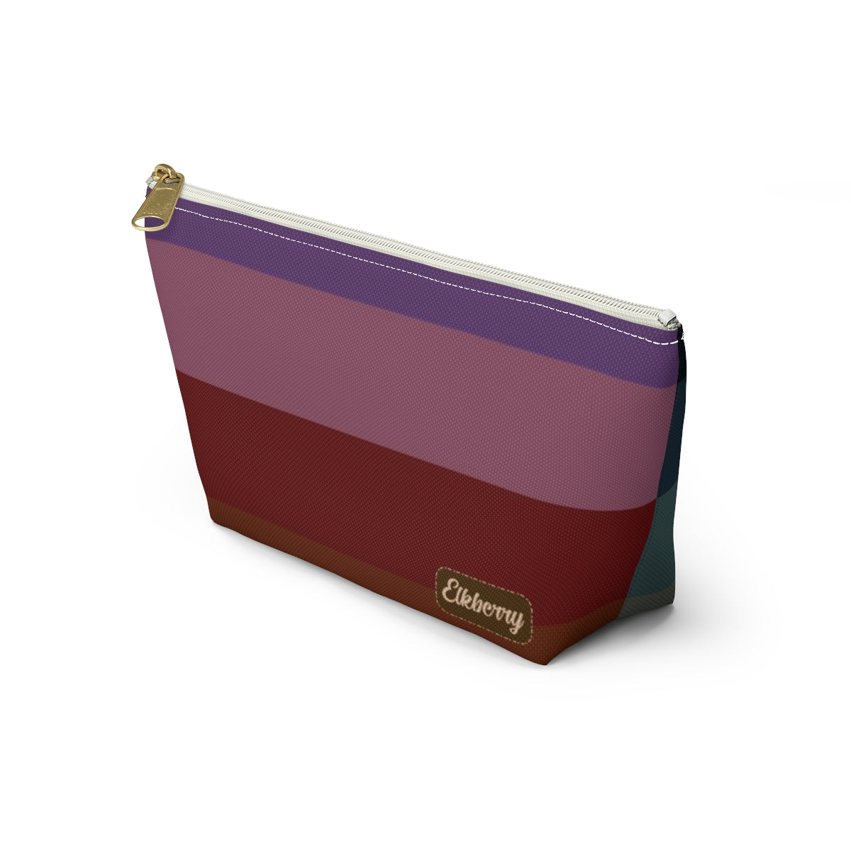 Big Bottom Zipper Pouch - Jewel Tone Rainbow, Horizontal