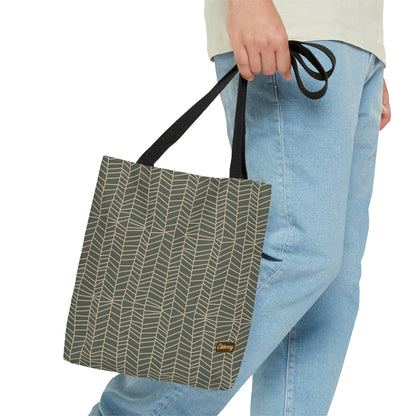 Lightweight Tote Bag - Herringbone in Sage