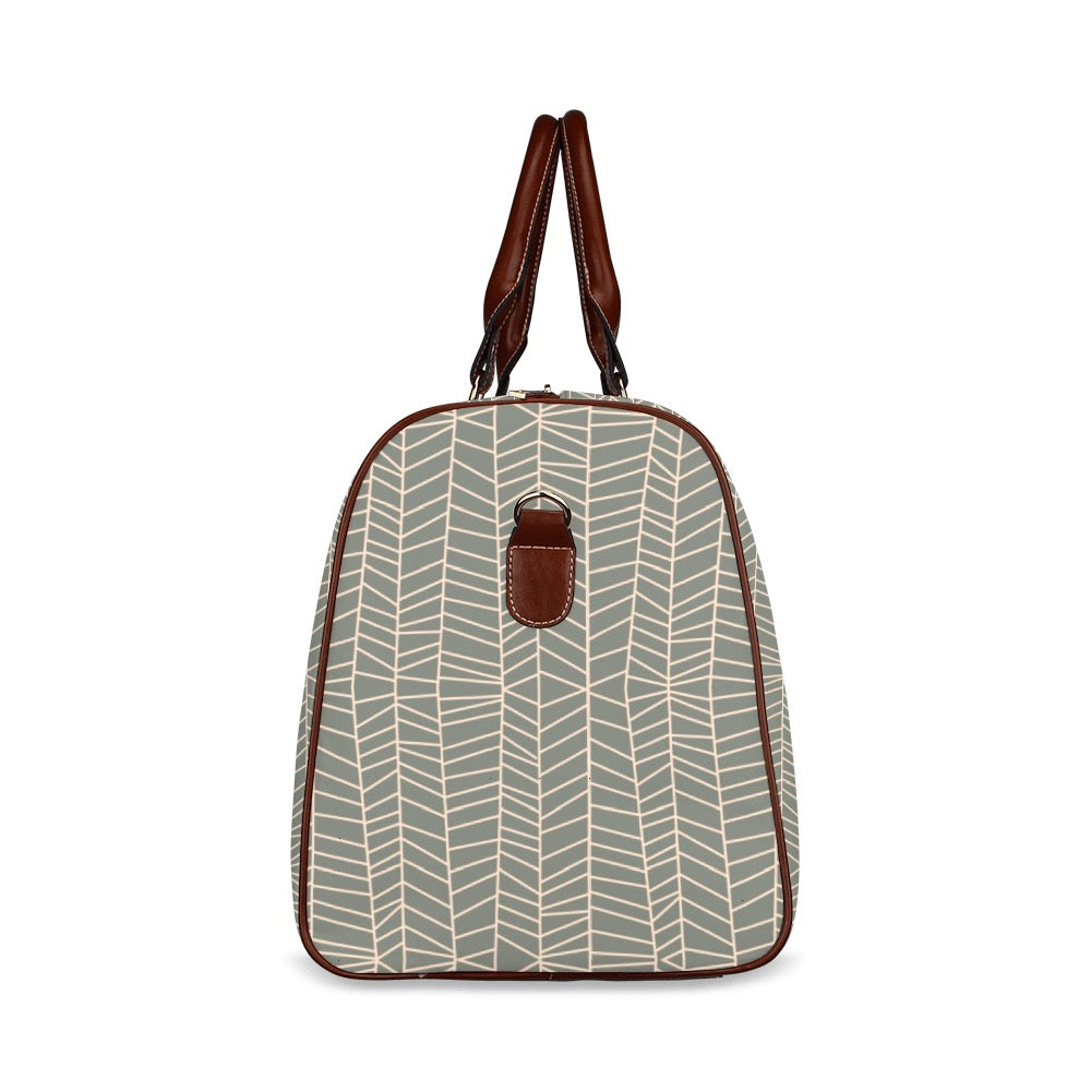 Herringbone - Sage Waterproof Travel Bag (Large)