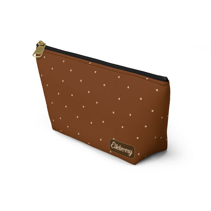 Big Bottom Zipper Pouch - Dots on Pumpkin