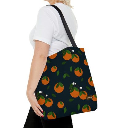 Lightweight Tote Bag -Oranges on Navy