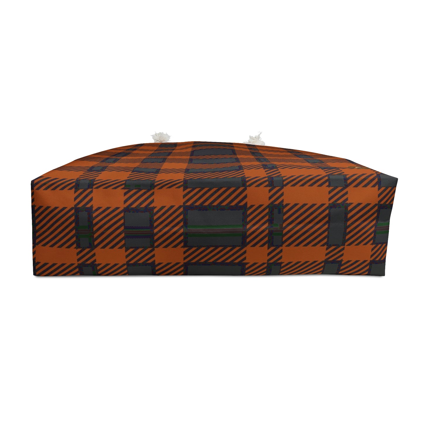 Weekender Tote Bag - Orange Buffalo Check, Orange Plaid