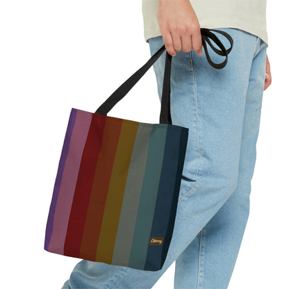 Lightweight Tote Bag - Jewel Tone Rainbow, Vertical