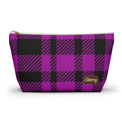 Big Bottom Zipper Pouch - Pink Buffalo Check, Pink Plaid