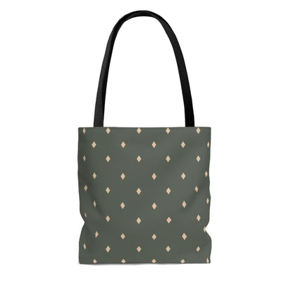 Lightweight Tote Bag - Diamonds on Sage