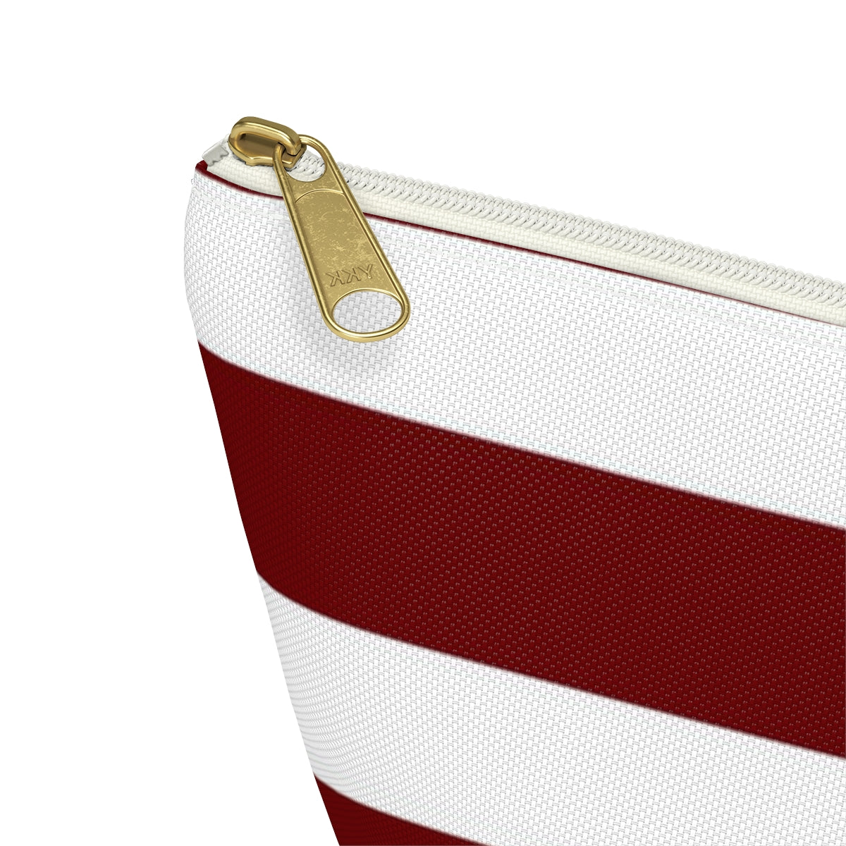 Big Bottom Zipper Pouch - Berry/White Stripes