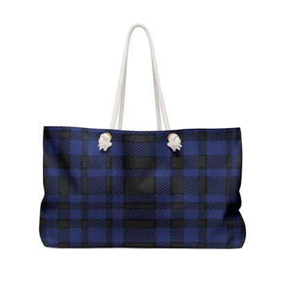 Weekender Tote Bag - Blue Buffalo Check, Blue Plaid