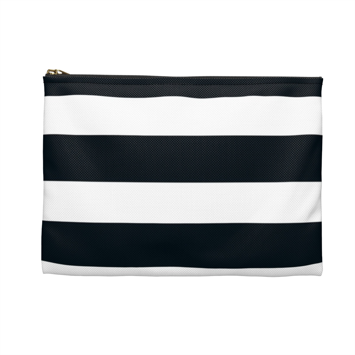 Flat Zipper Pouch - Navy/White Stripes