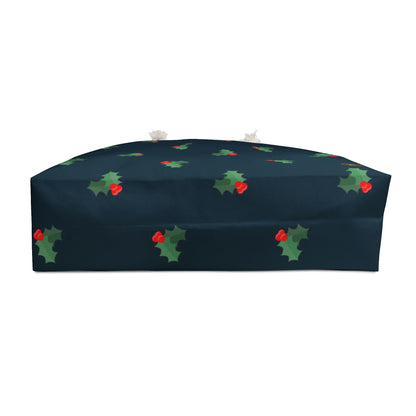 Weekender Tote Bag - Holly Berries & Leaves on Navy