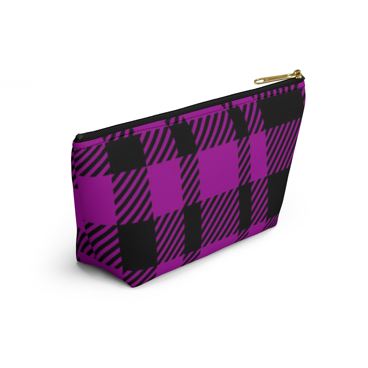 Big Bottom Zipper Pouch - Pink Buffalo Check, Pink Plaid