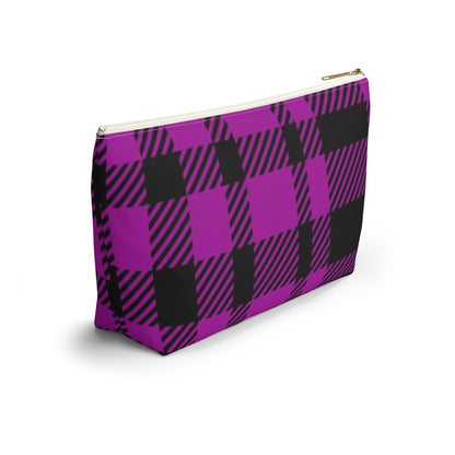 Big Bottom Zipper Pouch - Pink Buffalo Check, Pink Plaid