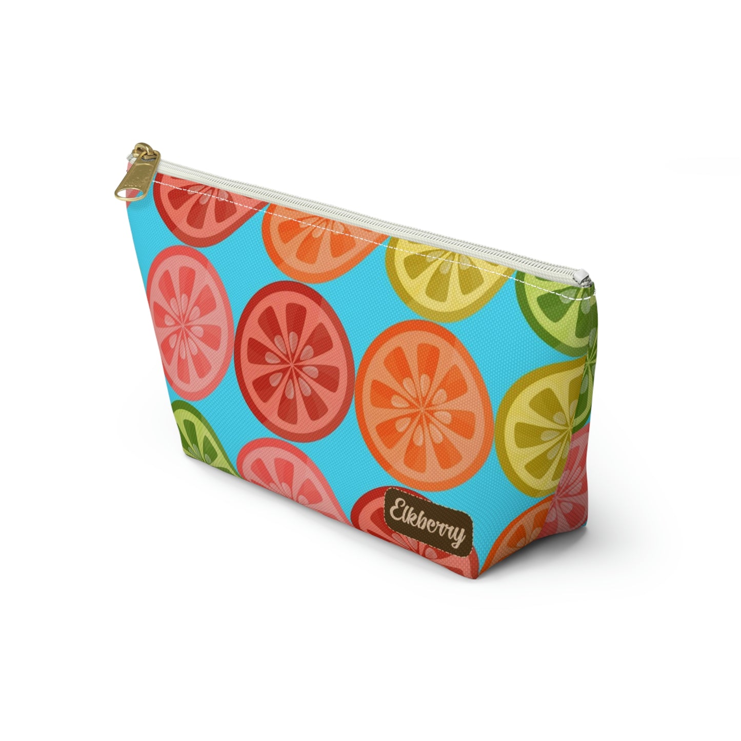 Big Bottom Zipper Pouch - Citrus Slices