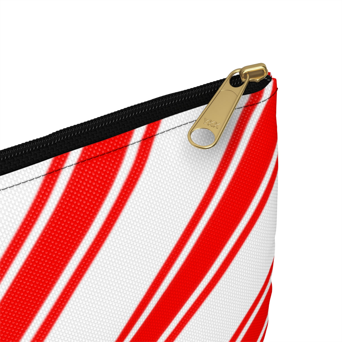 Flat Zipper Pouch - Peppermint Candy Cane Stripes