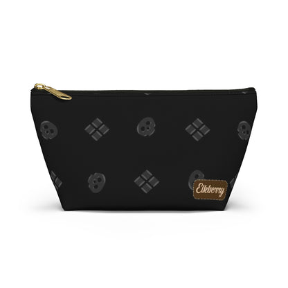 Big Bottom Zipper Pouch - Skulls & Diamonds