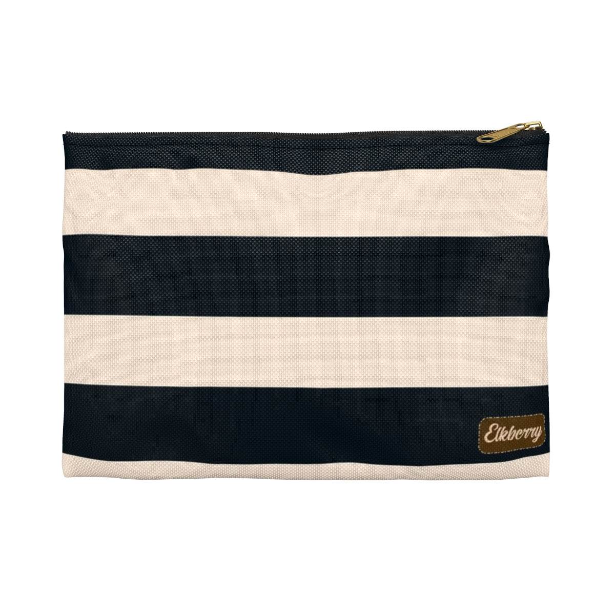 Flat Zipper Pouch - Navy/Cream Stripes