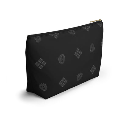 Big Bottom Zipper Pouch - Skulls & Diamonds