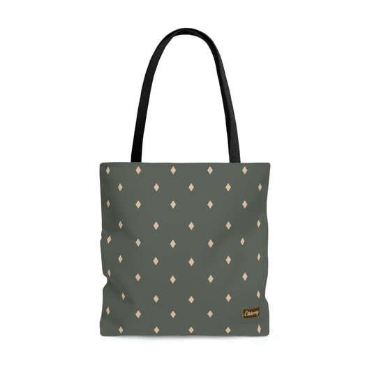 Lightweight Tote Bag - Diamonds on Sage