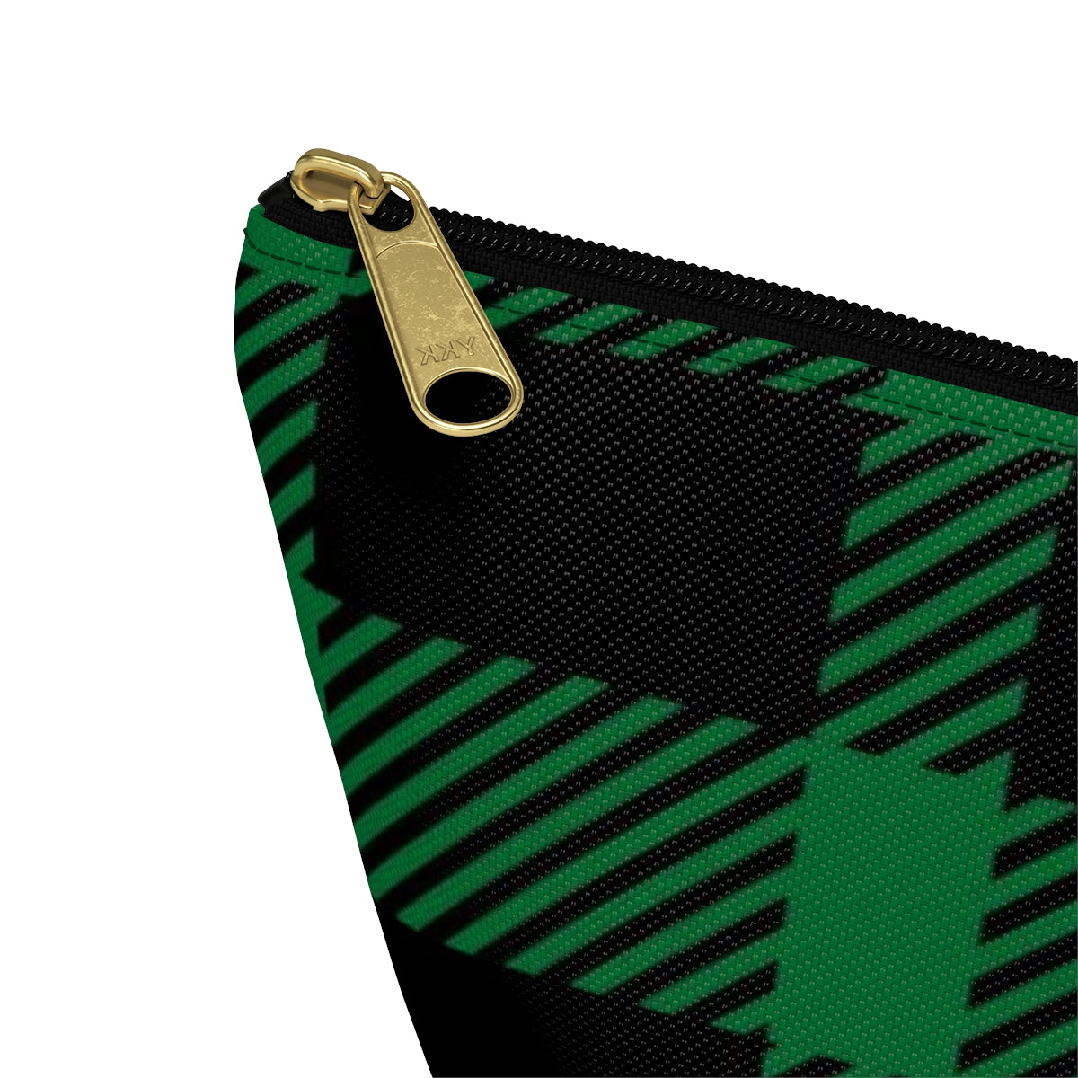 Big Bottom Zipper Pouch - Green Buffalo Check, Green Plaid