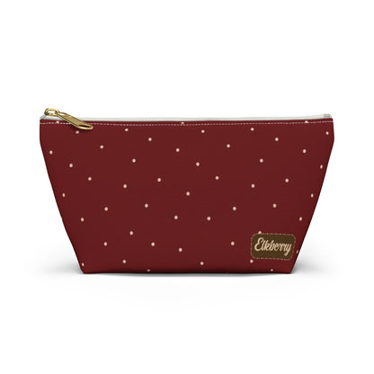 Big Bottom Zipper Pouch - Dots on Berry