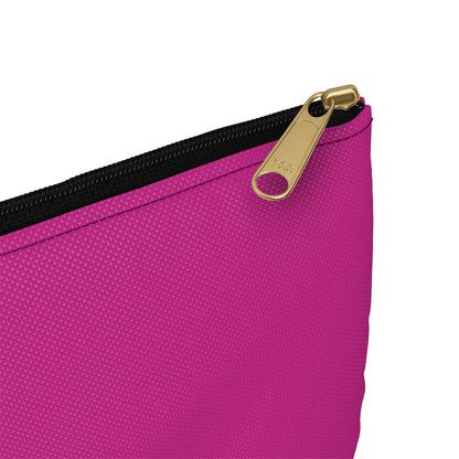 Flat Zipper Pouch - Makeup on Magenta