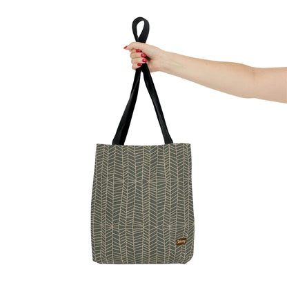 Lightweight Tote Bag - Herringbone in Sage