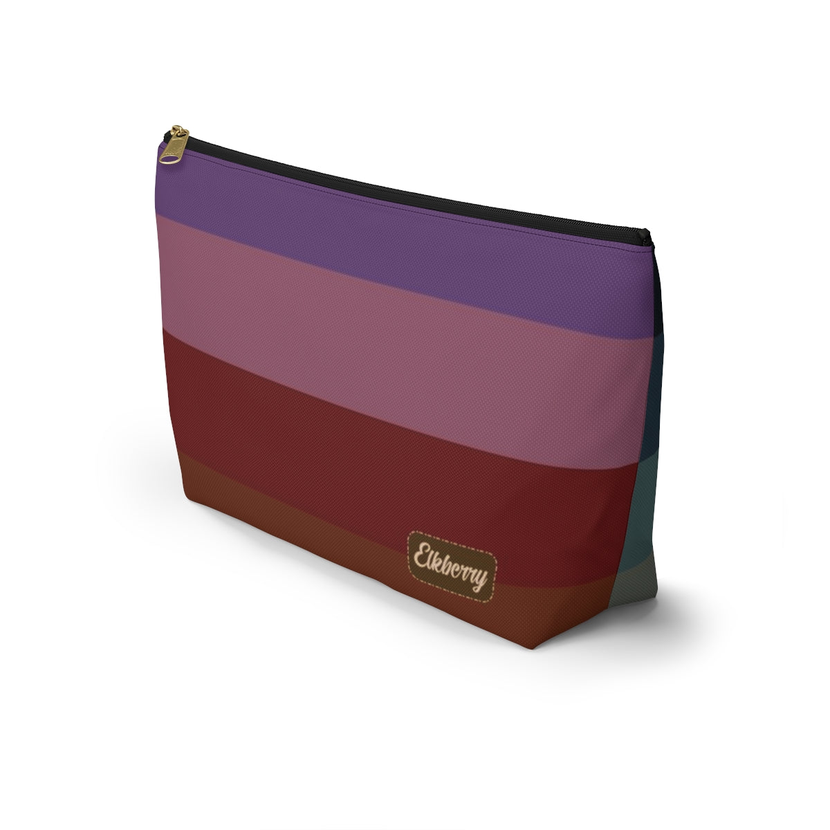 Big Bottom Zipper Pouch - Jewel Tone Rainbow, Horizontal