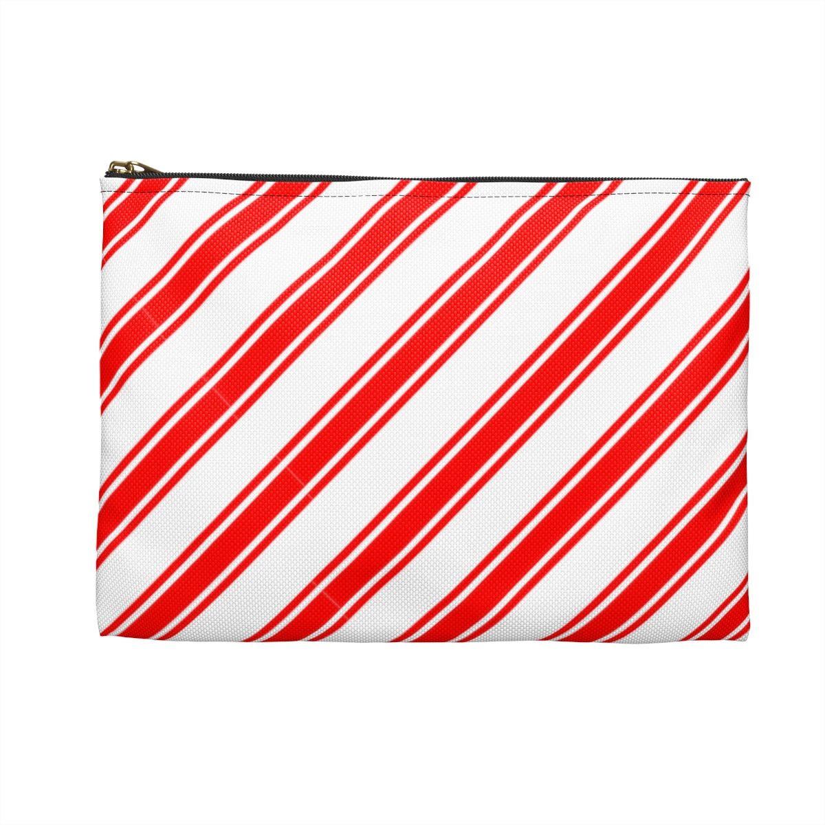 Flat Zipper Pouch - Peppermint Candy Cane Stripes