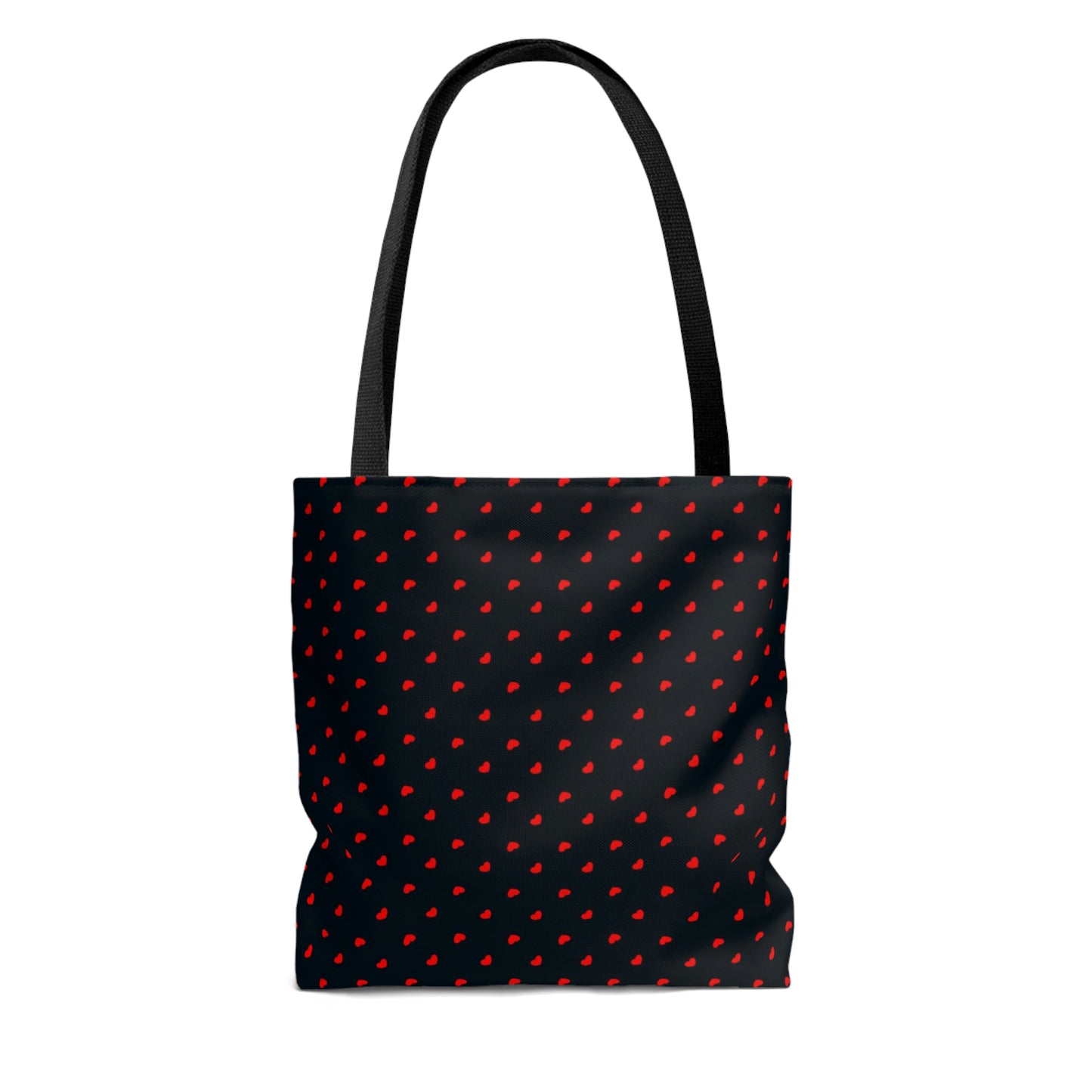 Lightweight Tote Bag - Red Hearts on Navy