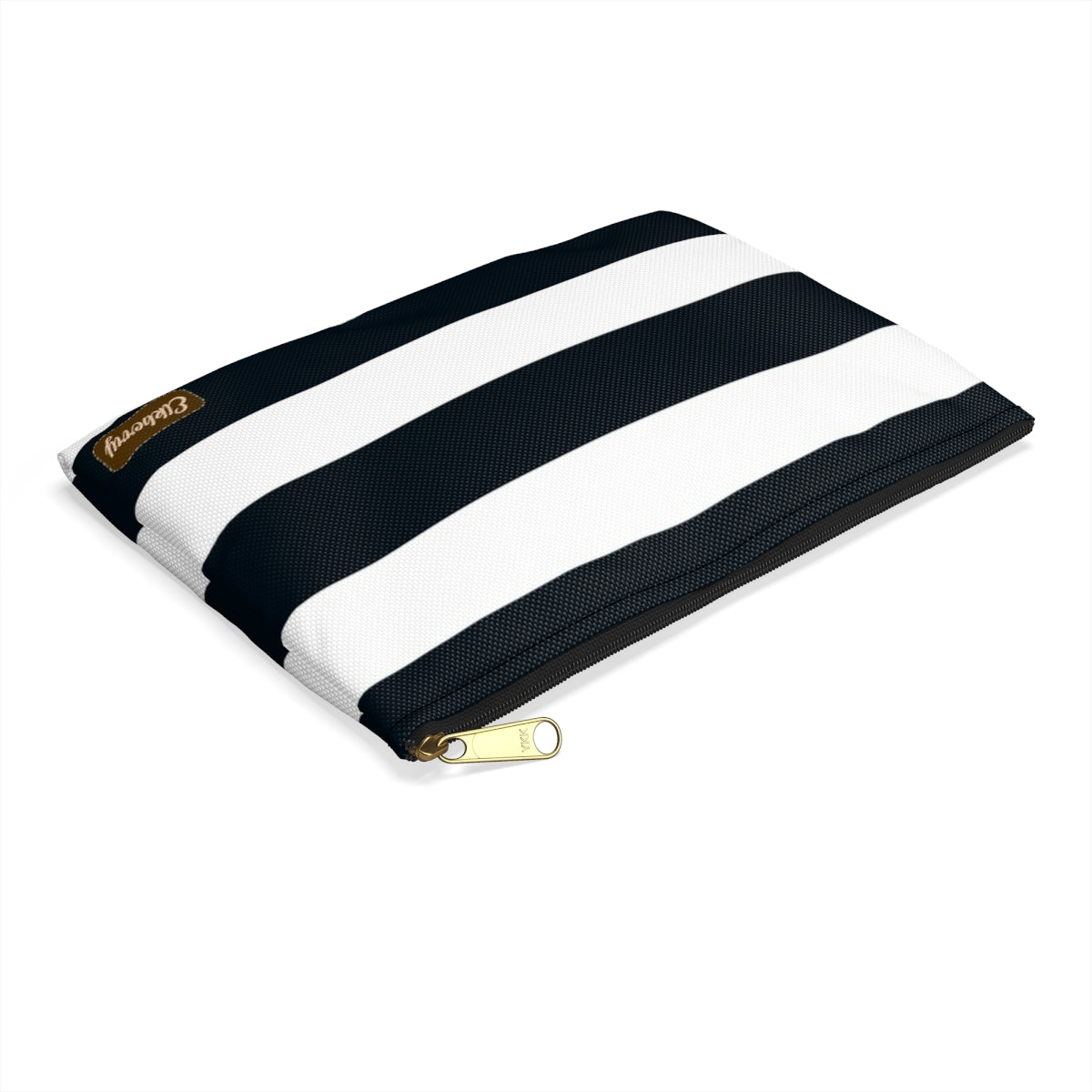 Flat Zipper Pouch - Navy/White Stripes