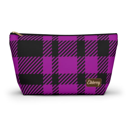 Big Bottom Zipper Pouch - Pink Buffalo Check, Pink Plaid