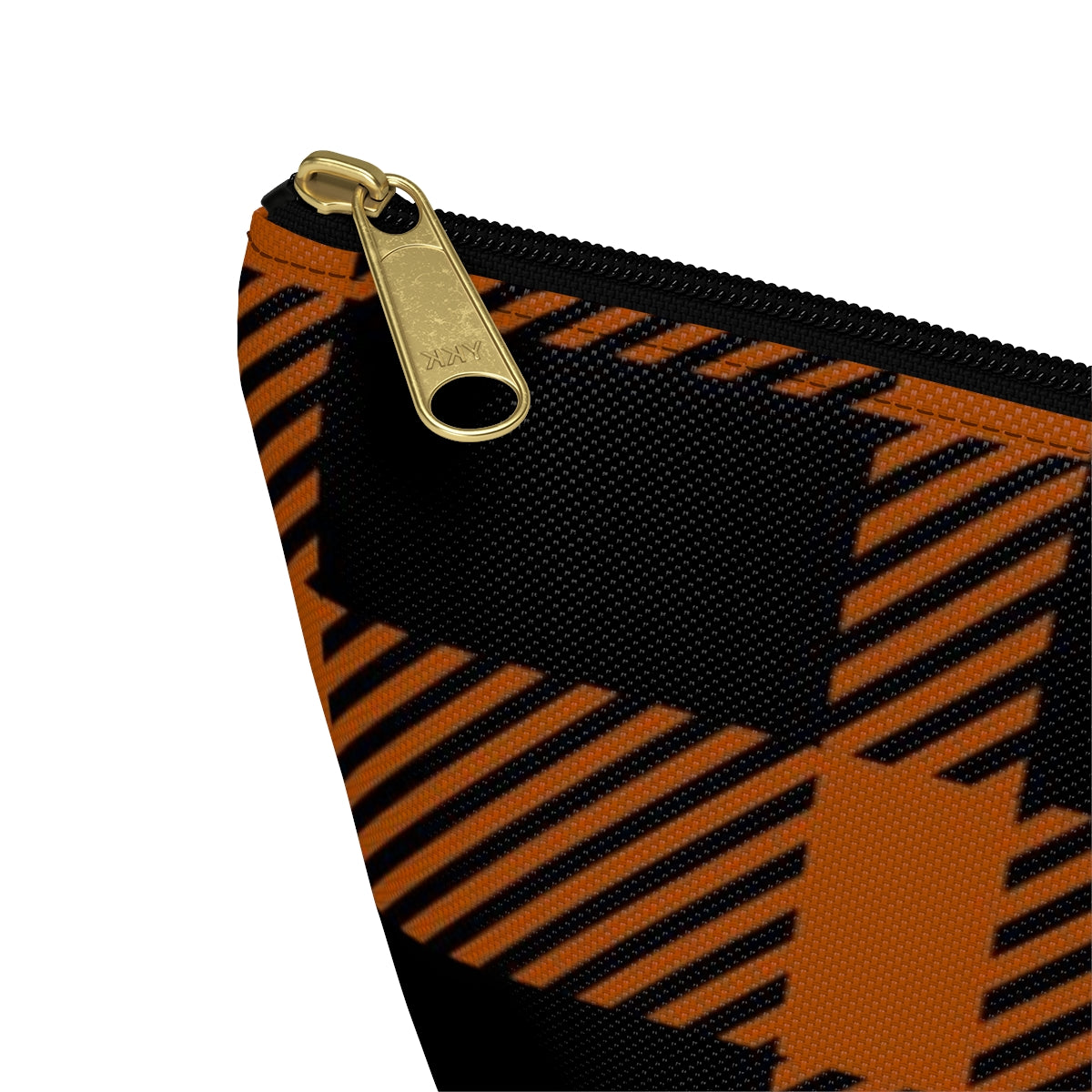 Big Bottom Zipper Pouch - Orange Buffalo Check, Orange Plaid