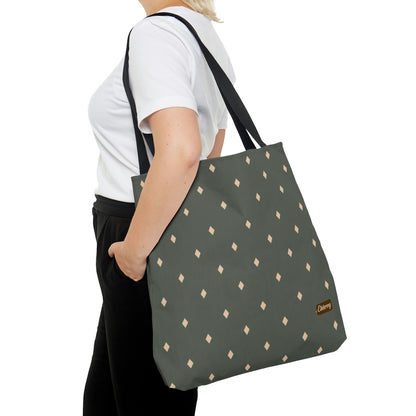 Lightweight Tote Bag - Diamonds on Sage