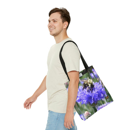 Lightweight Tote Bag - Bee on Bachelor's Button