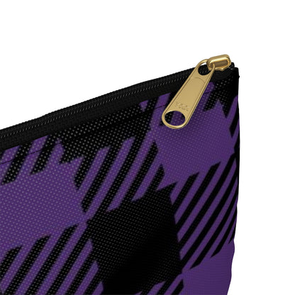 Flat Zipper Pouch - Purple Buffalo Check, Purple Plaid