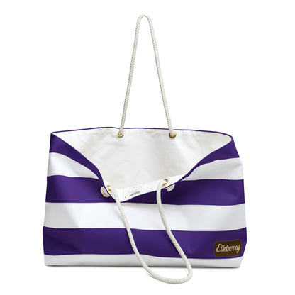 Weekender Tote Bag - Purple/White Stripes