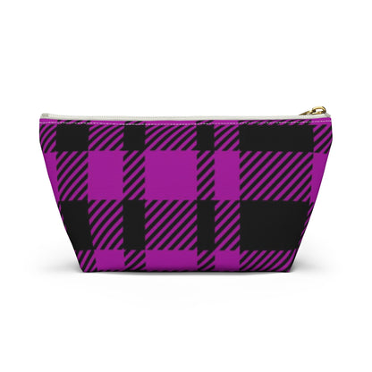 Big Bottom Zipper Pouch - Pink Buffalo Check, Pink Plaid