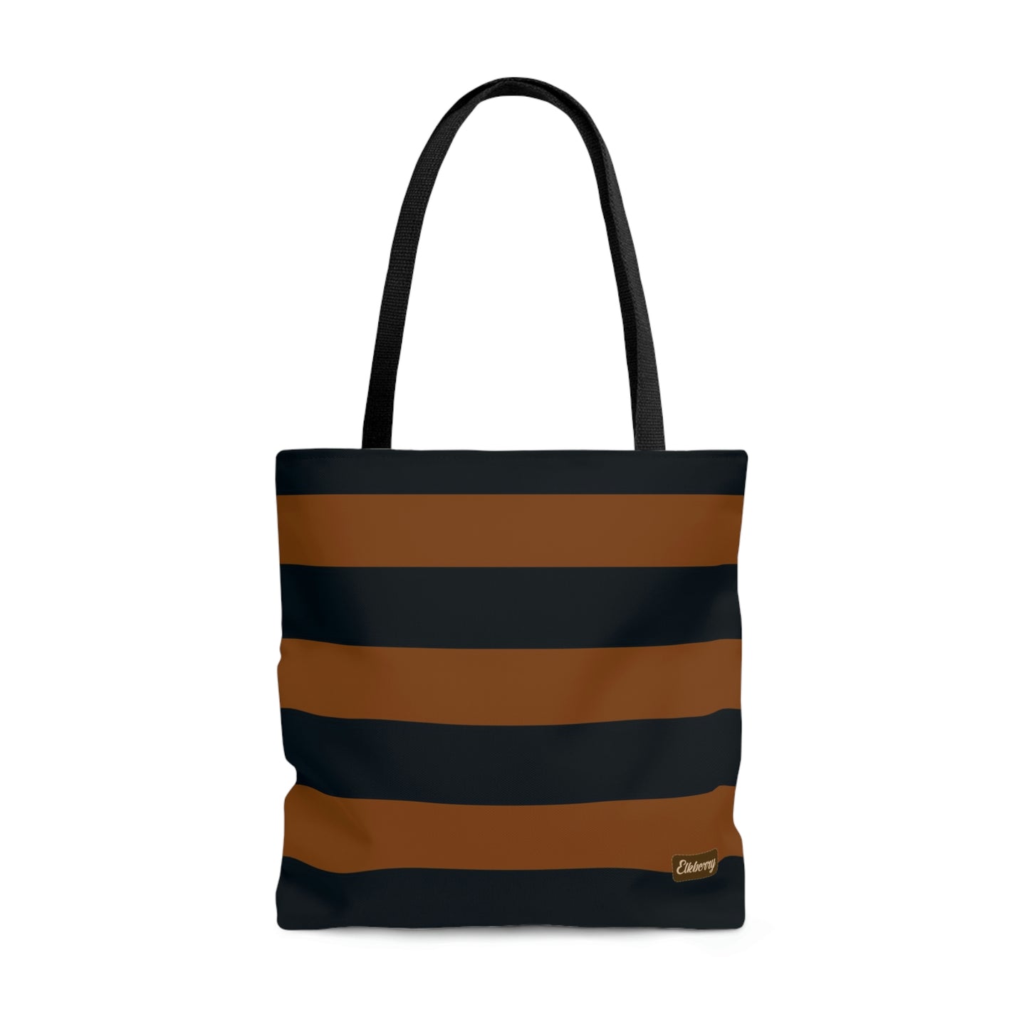 Lightweight Tote Bag - Pumpkin/Navy Stripes