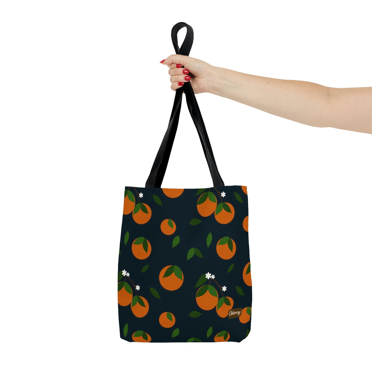 Lightweight Tote Bag -Oranges on Navy